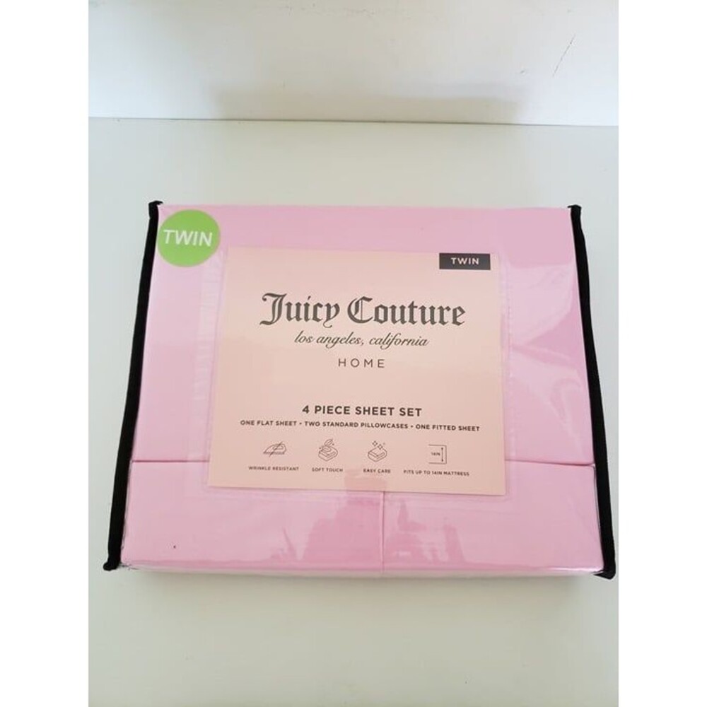 Juicy Couture Twin 4 Piece Sheet Set Pink